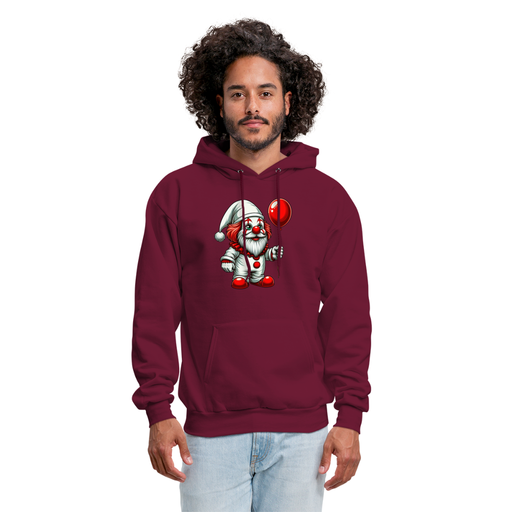 Gnome Clown Hoodie - burgundy