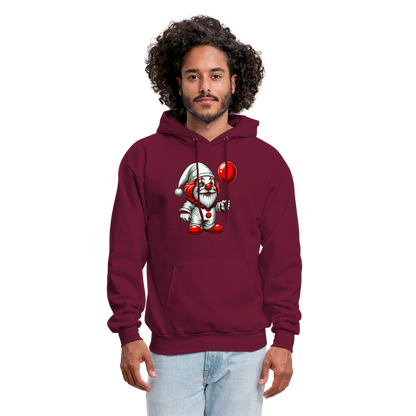 Gnome Clown Hoodie - burgundy