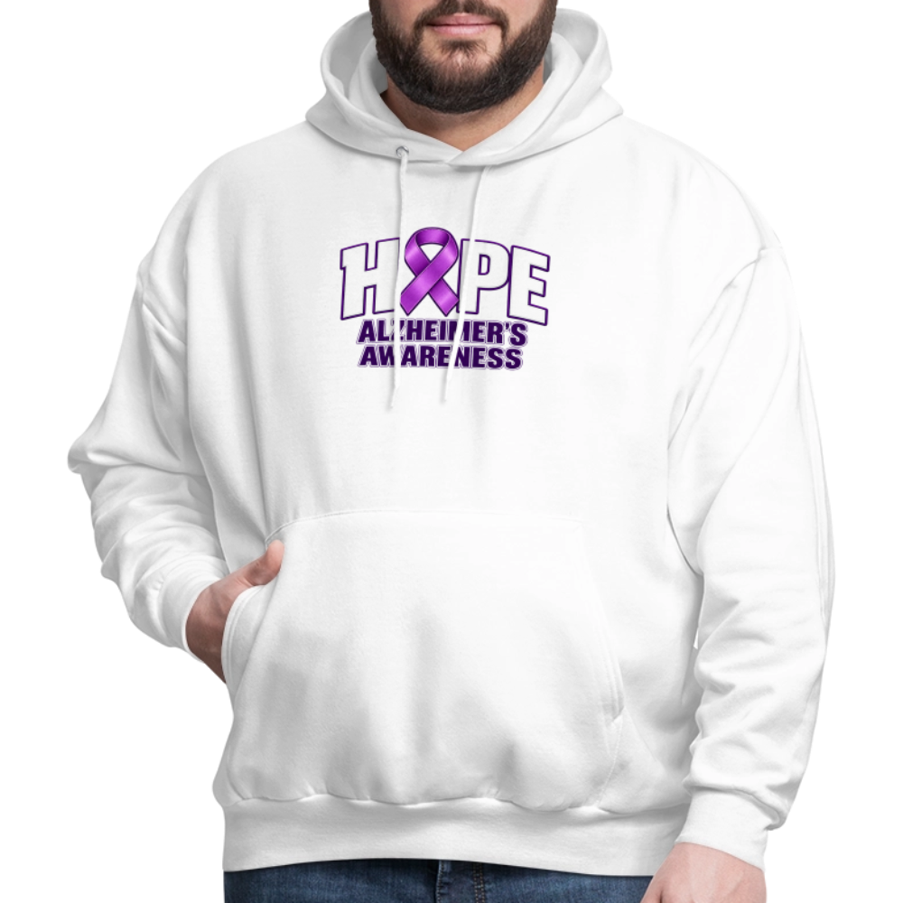 Hope Alzheimer’s Awareness Hoodie – Purple Ribbon Support Hoodie Color: White
