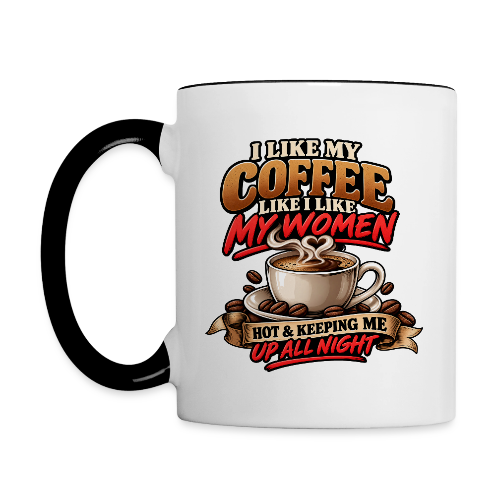 I Like My Coffee Like I Like My Women Funny Coffee Mug Color: White/Black