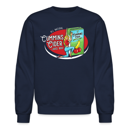 Cummins Cider Juice Box (Adult Sexual Humor) Sweatshirt - navy