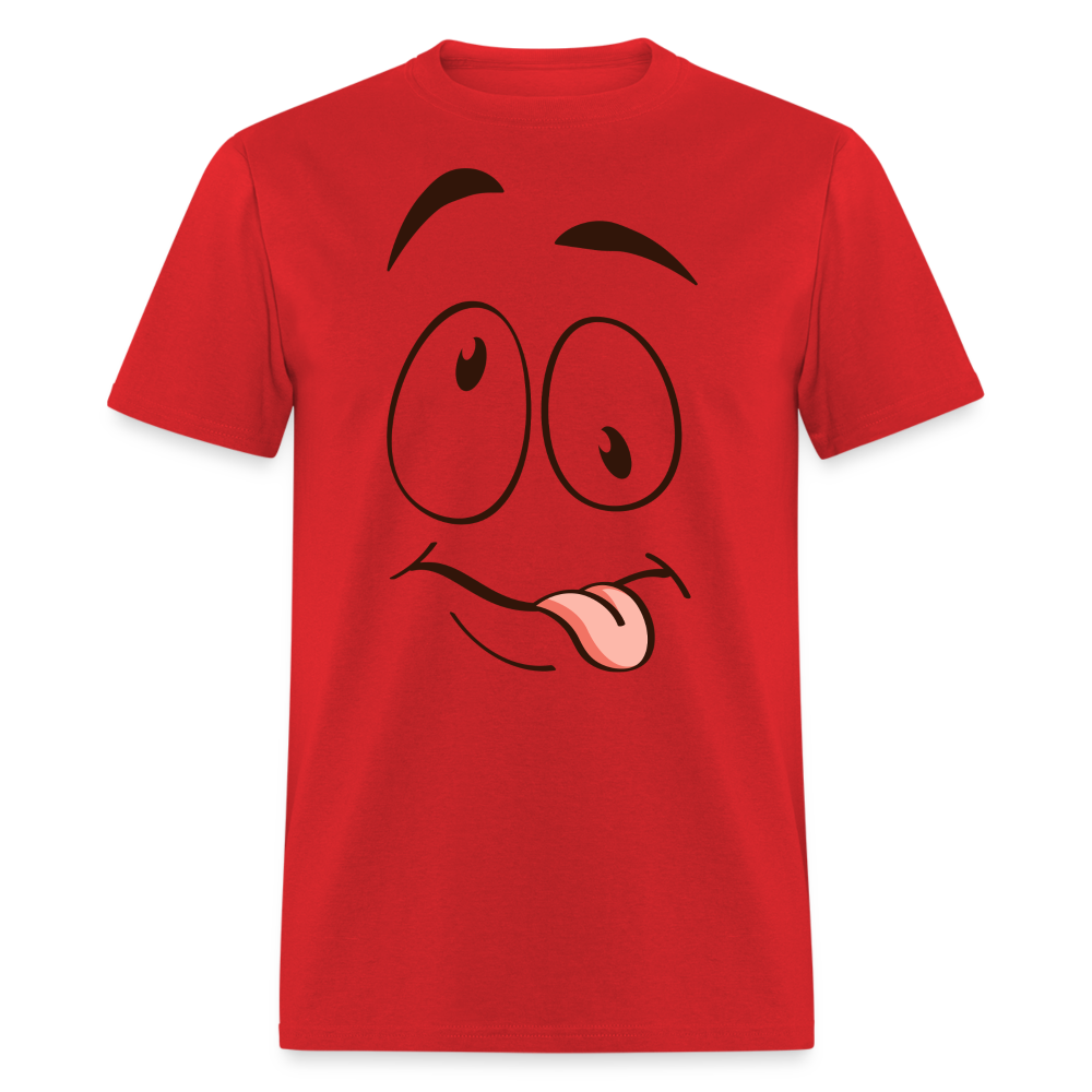 Suggestive Silly Face with Tongue T-Shirt - red