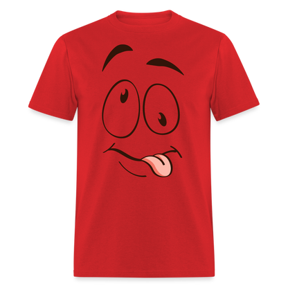 Suggestive Silly Face with Tongue T-Shirt - red