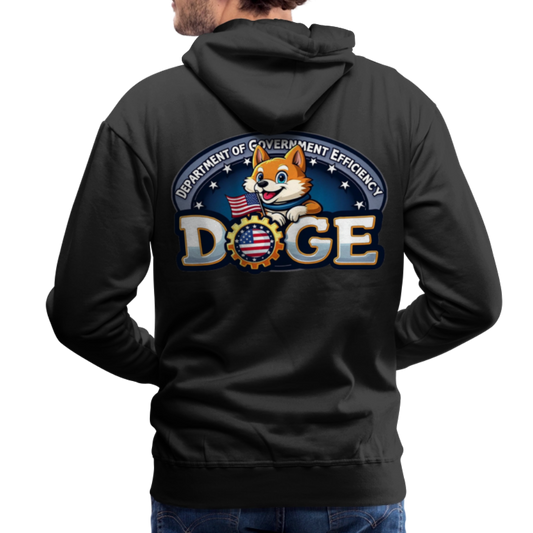 DOGE Men’s Premium Hoodie (front/back print) - black