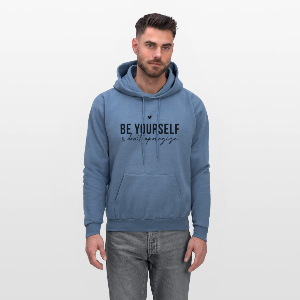 Be Yourself & Don't Apologize Hoodie - denim blue