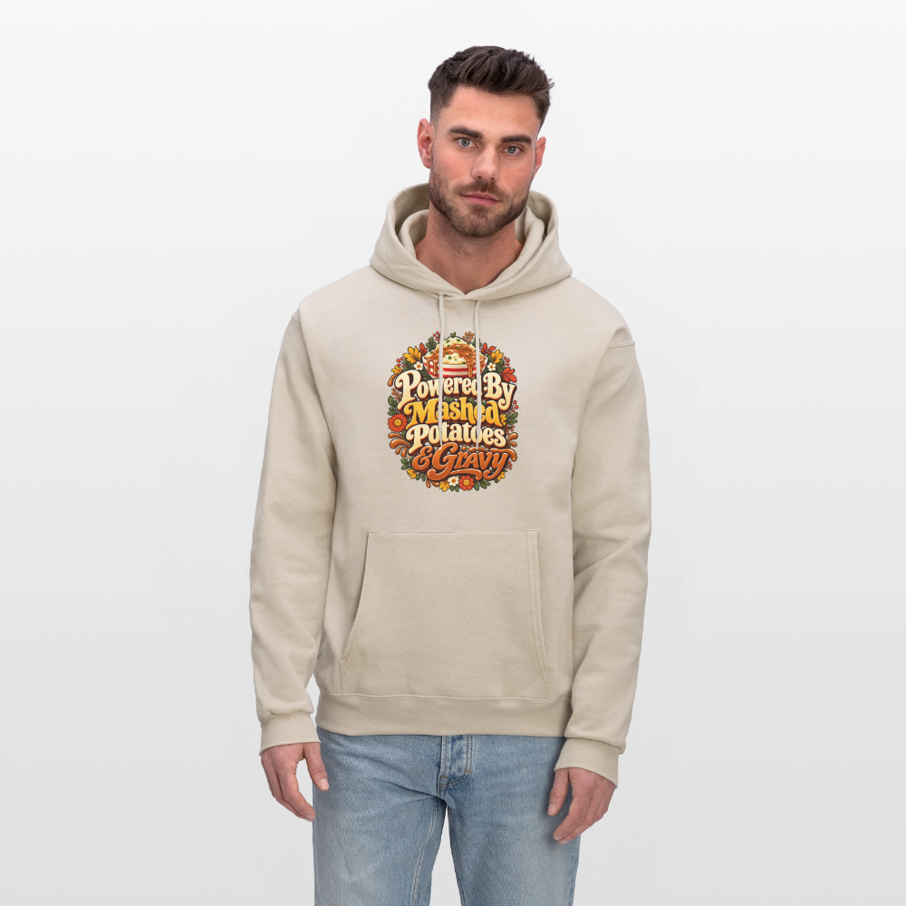 Powered by Mashed Potatoes & Gravy – Fall Floral Hoodie - Sand