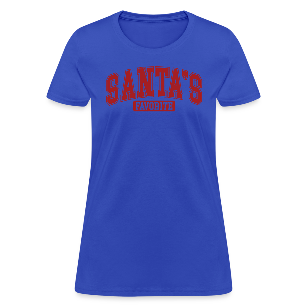 Santa's Favorite Women's Contoured T-Shirt - royal blue