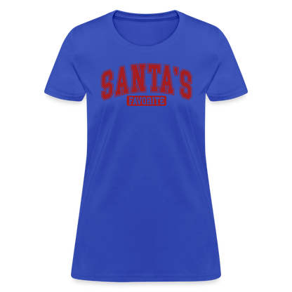 Santa's Favorite Women's Contoured T-Shirt - royal blue