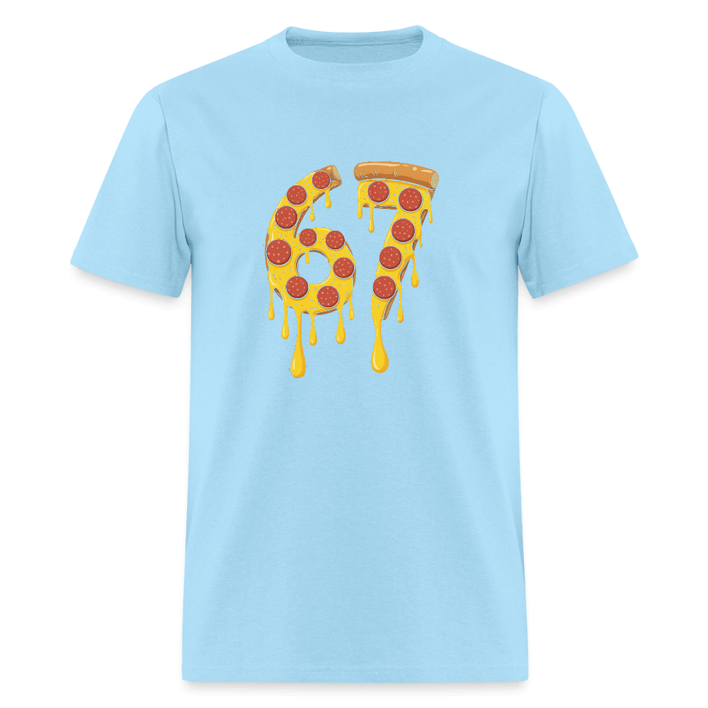 Six Seven 67 Pizza T-Shirt Color: powder blue