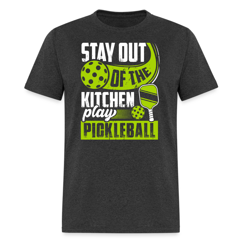 Stay Out Of The Kitchen Play Pickleball T-Shirt - heather black