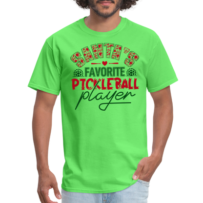 Santa's Favorite Pickleball Player T-Shirt - kiwi