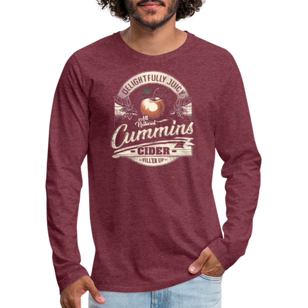 All Natural Cummins Cider (Funny Adult Humor) Men's Premium Long Sleeve T-Shirt - heather burgundy