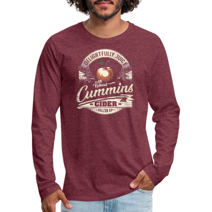 All Natural Cummins Cider (Funny Adult Humor) Men's Premium Long Sleeve T-Shirt - heather burgundy