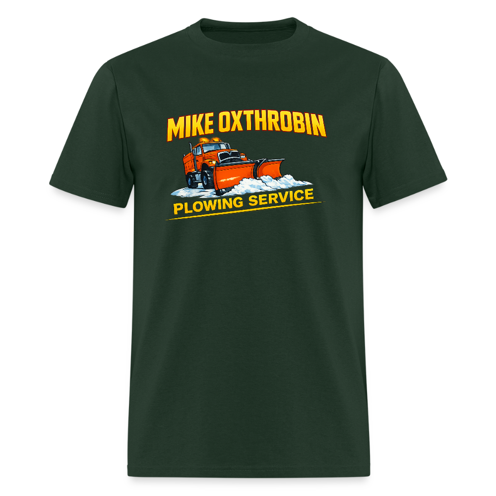 Mike Oxthrobin Plowing Service T-shirt - forest green