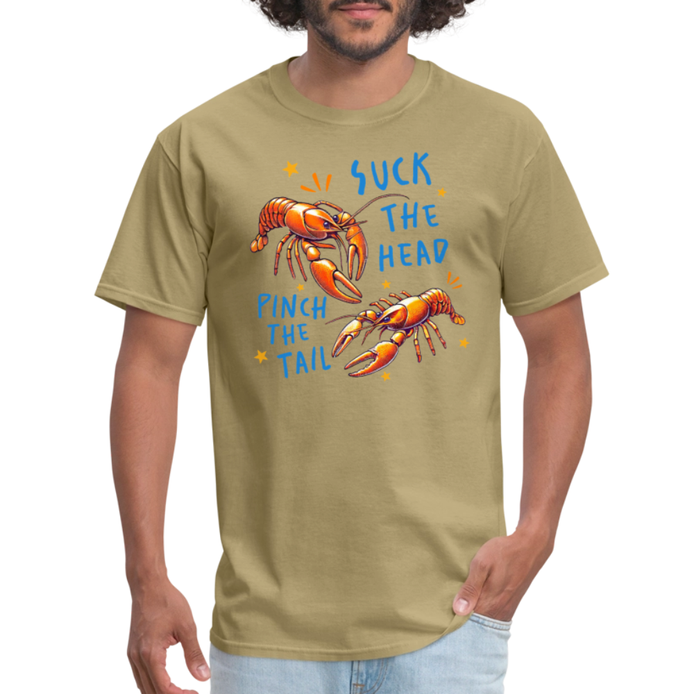 Suck The Head Pinch The Tail (Crawfish) T-Shirt Color: white