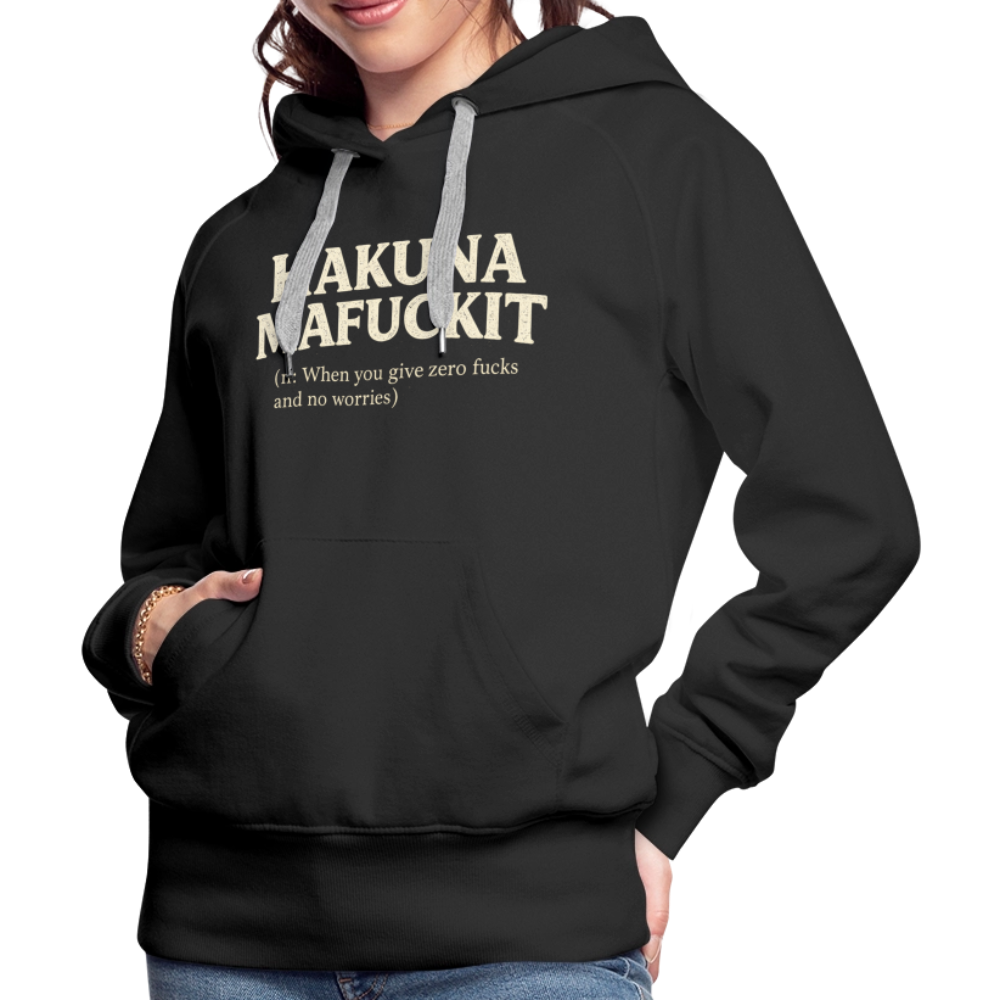 Hakuna Mafuckit Women’s Funny Graphic Hoodie Color: Black