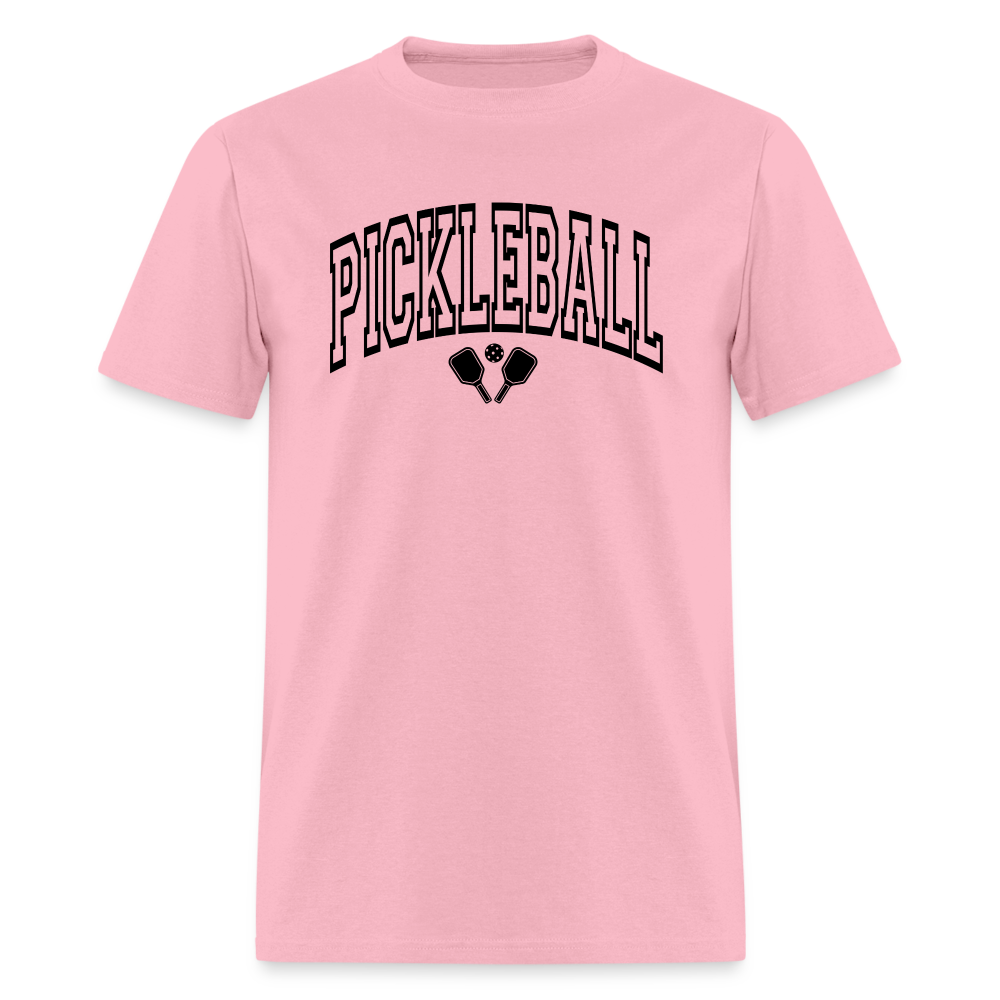 Pickleball T-Shirt (Black Arch Letters) - pink