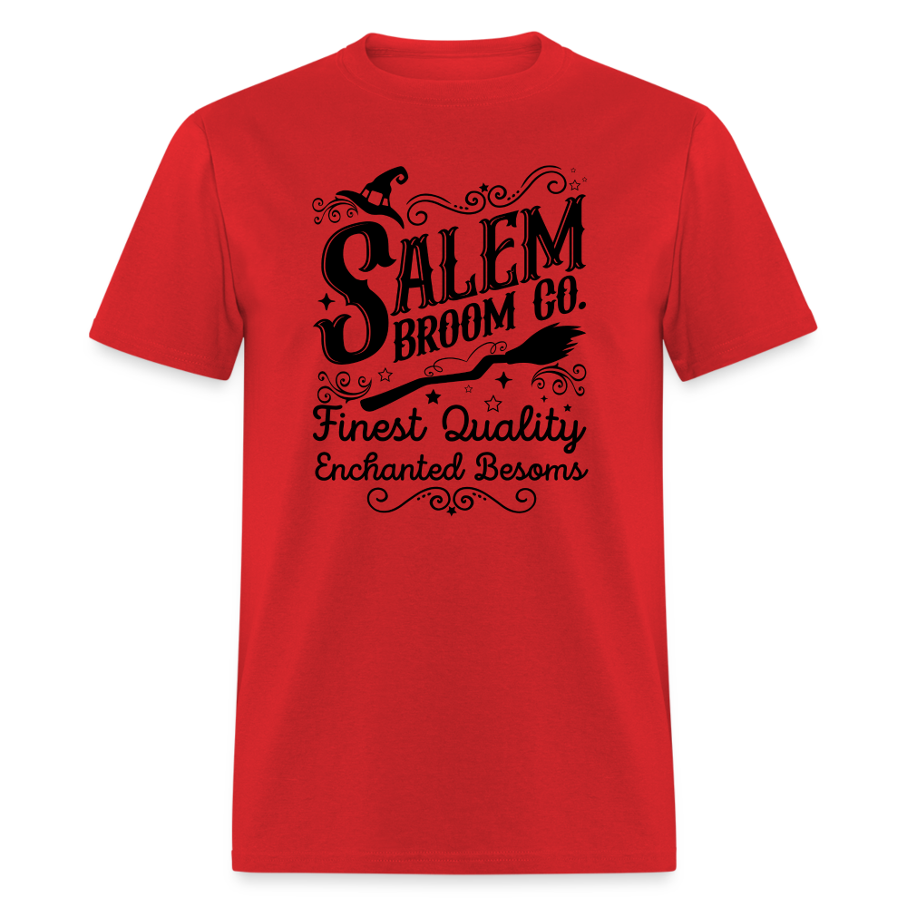 Salem Broom Co. Finest Quality Enchanted Besoms T-Shirt (Halloween) - red