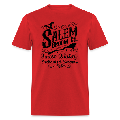 Salem Broom Co. Finest Quality Enchanted Besoms T-Shirt (Halloween) - red