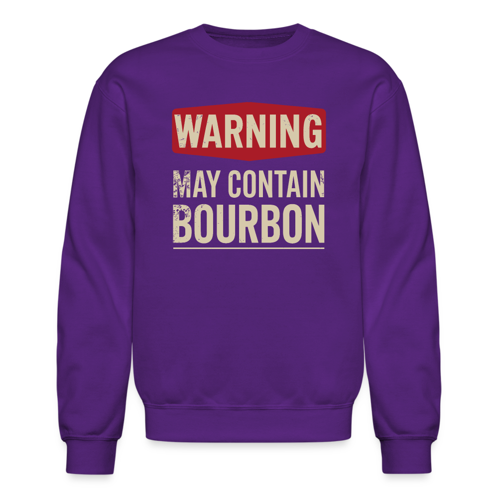 Warning May Contain Bourbon Sweatshirt - purple