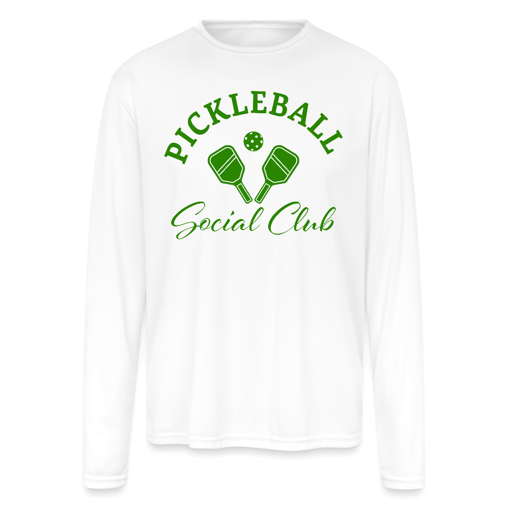 Pickleball Social Club Performance Long Sleeve Tee - white