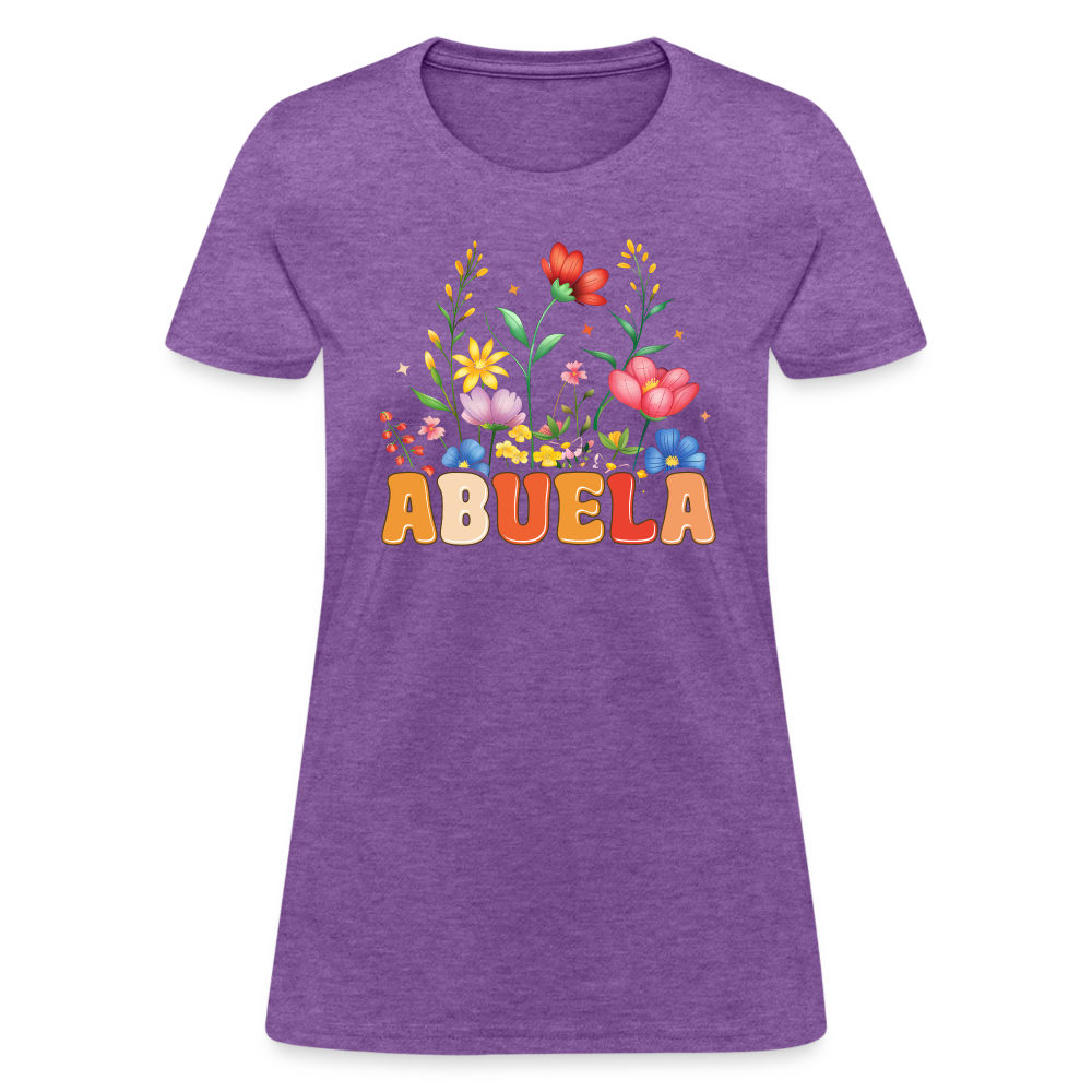 Abuela Women's T-Shirt with Floral Design - purple heather