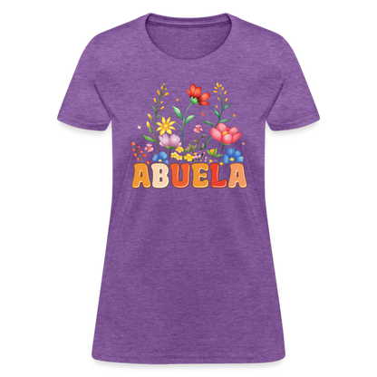 Abuela Women's T-Shirt with Floral Design - purple heather