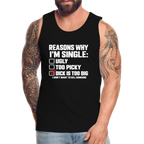 Reasons Why I'm Single Funny Adult Humor Tank Top – Dirty Joke Sleeveless Shirt