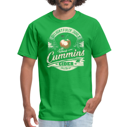 Vintage Cummins Cider (Funny Adult Humor) T-Shirt - bright green