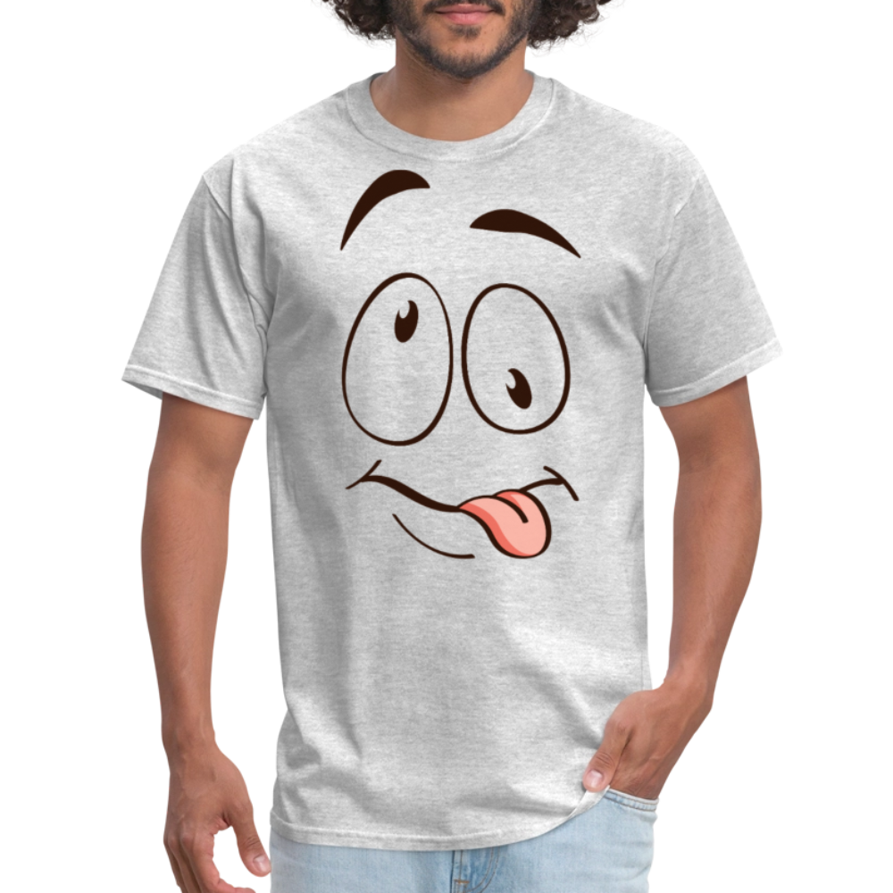 Suggestive Silly Face with Tongue T-Shirt - heather gray