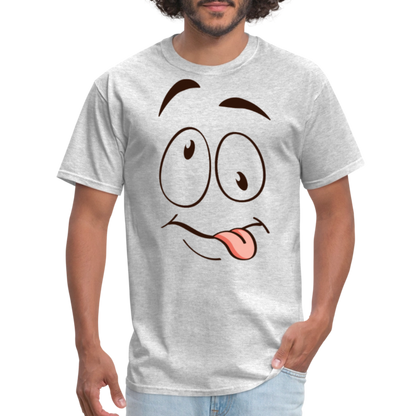 Suggestive Silly Face with Tongue T-Shirt - heather gray