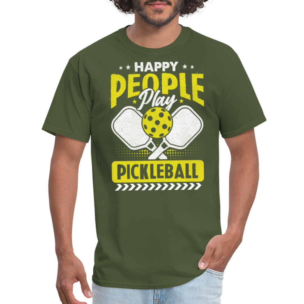 Happy People Play Pickleball T-Shirt - military green