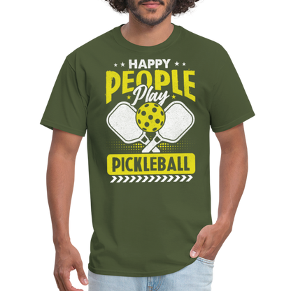 Happy People Play Pickleball T-Shirt - military green