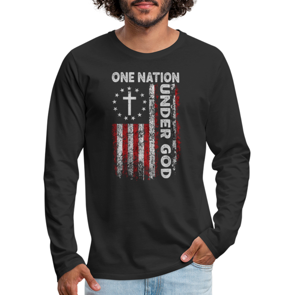 One Nation Under God Men's Premium Long Sleeve T-Shirt - black