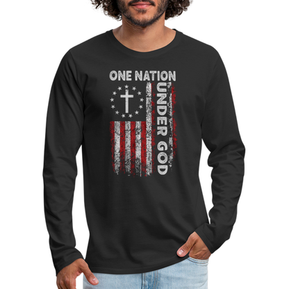 One Nation Under God Men's Premium Long Sleeve T-Shirt - black