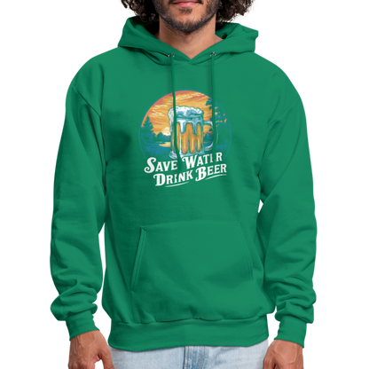 Save Water Drink Beer (Funny Drinking) Hoodie - kelly green