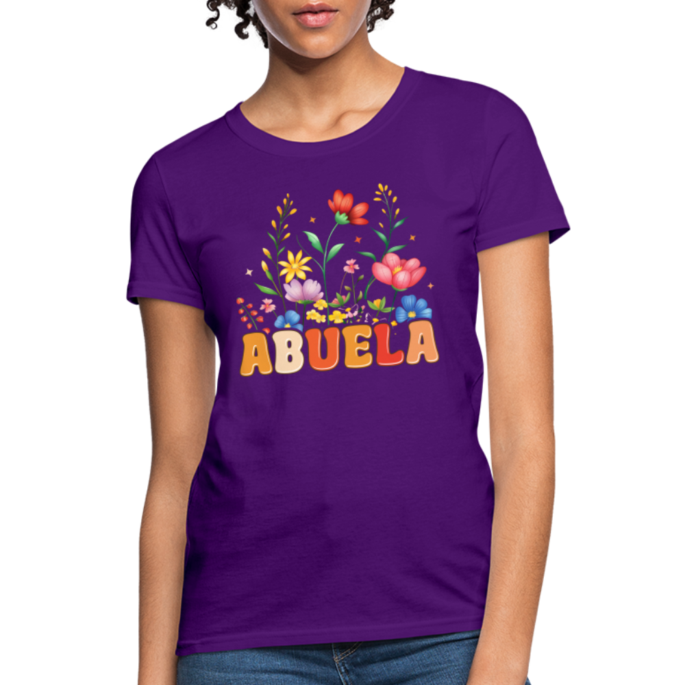 Abuela Women's T-Shirt with Floral Design - purple