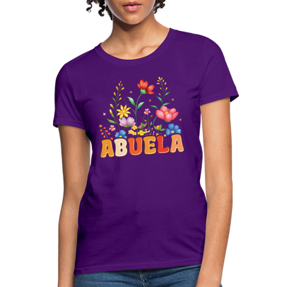 Abuela Women's T-Shirt with Floral Design - purple