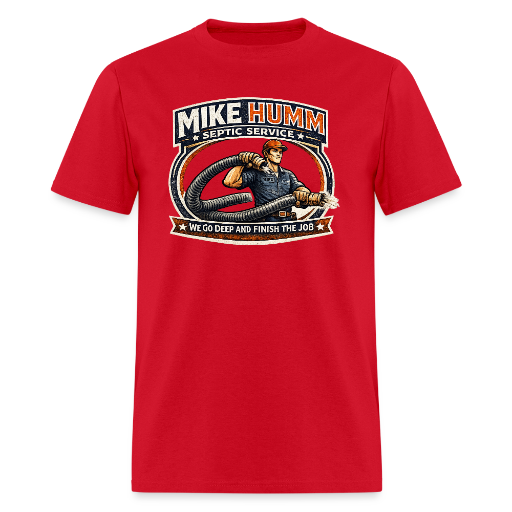 Mike Humm Septic Service T-Shirt Funny Adult Humor Tee Color: heather gray