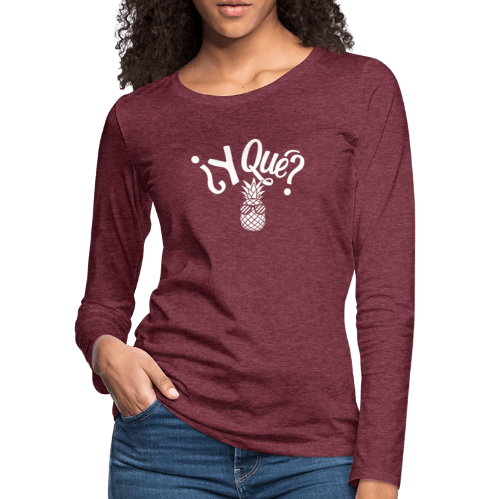 Women's Premium Long Sleeve T-Shirt - heather burgundy