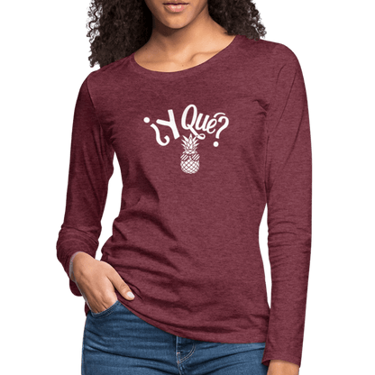 Women's Premium Long Sleeve T-Shirt - heather burgundy