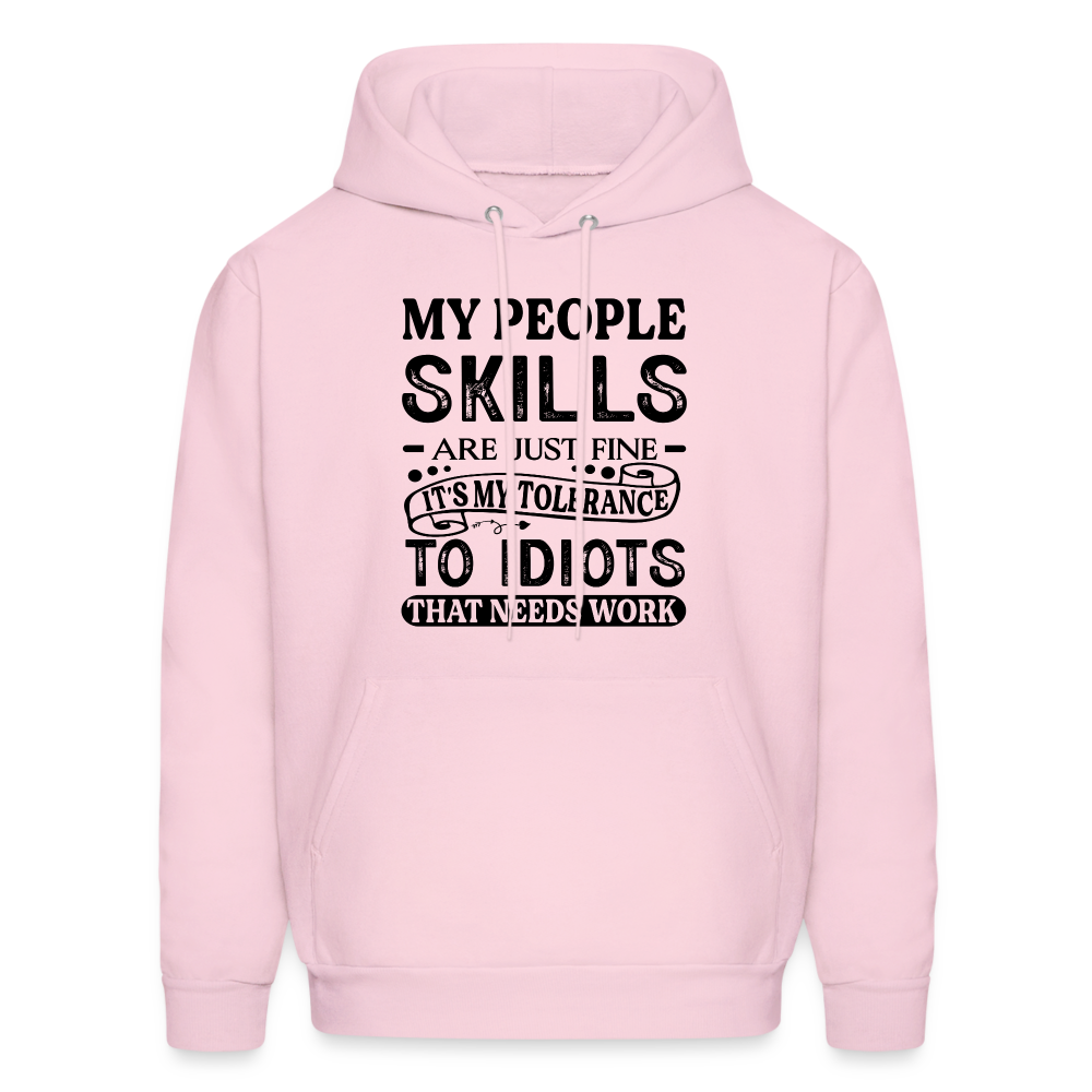 My People Skills Are Just Fine Hoodie - pale pink