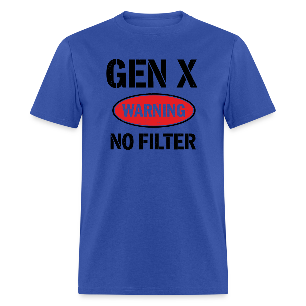 GEN-X Warning No Filter T-Shirt - royal blue