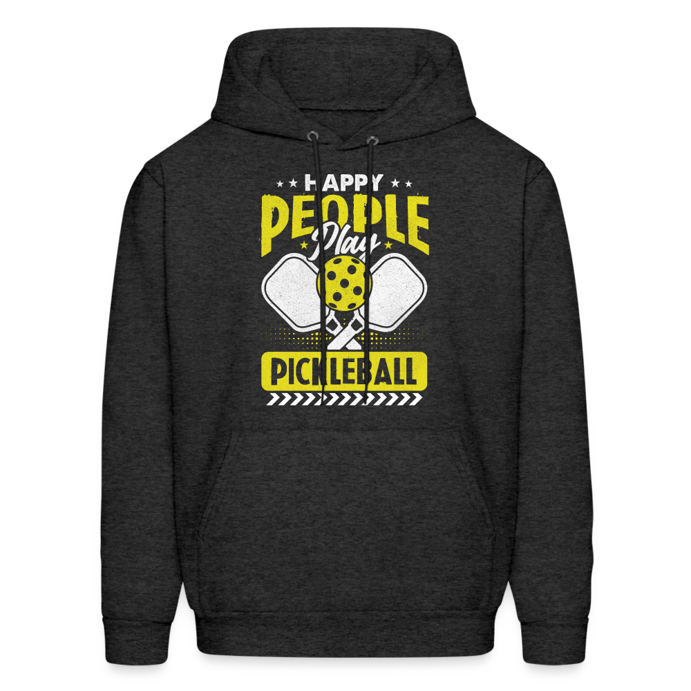 Happy People Play Pickleball Hoodie - charcoal grey