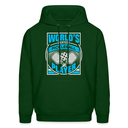 World's Okayest Pickleball Player Hoodie - forest green