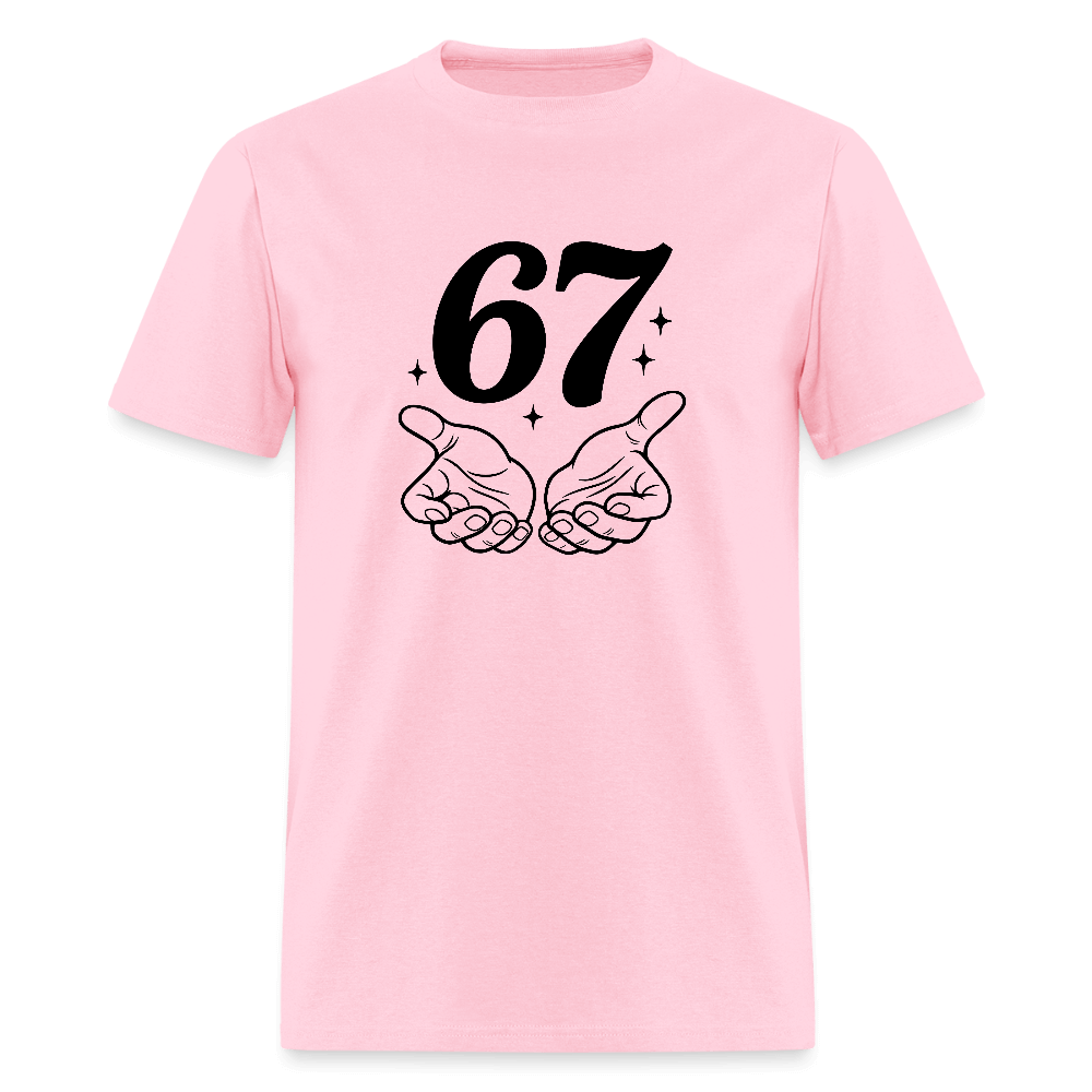 Six Seven 67 Hand Gesture T-Shirt Color: pink