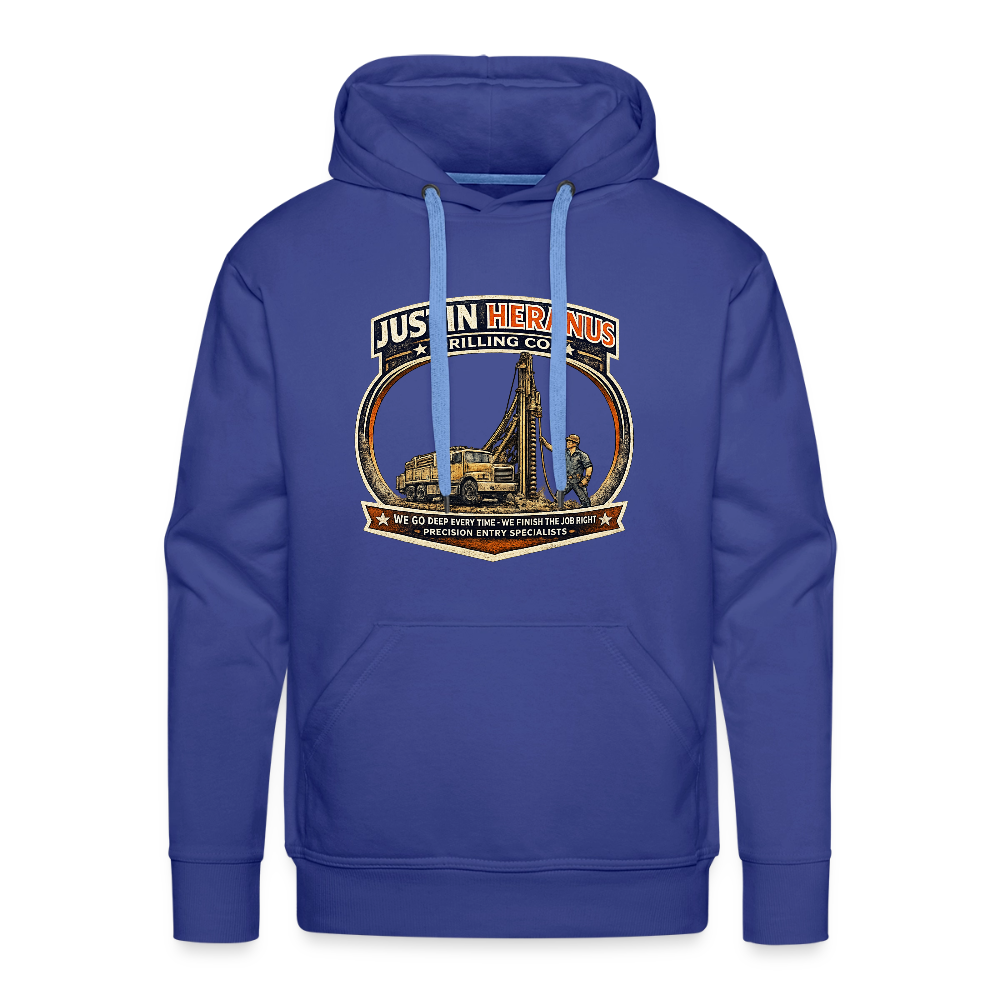Justin Heranus Drilling Co Hoodie Funny Adult Humor - royal blue