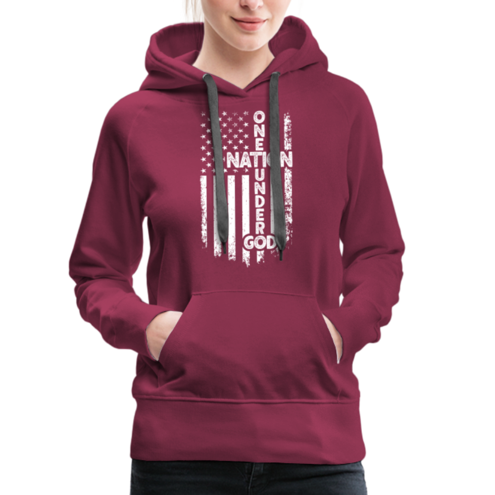 One Nation Under God Women’s Premium Hoodie - burgundy