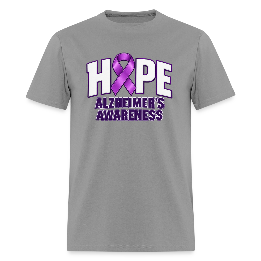 Hope Alzheimer’s Awareness T-Shirt – Purple Ribbon Support Tee Color: Rock