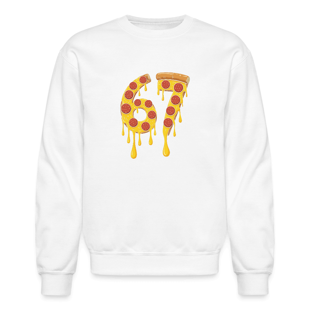 Six Seven 67 Pizza Sweatshirt Color: white
